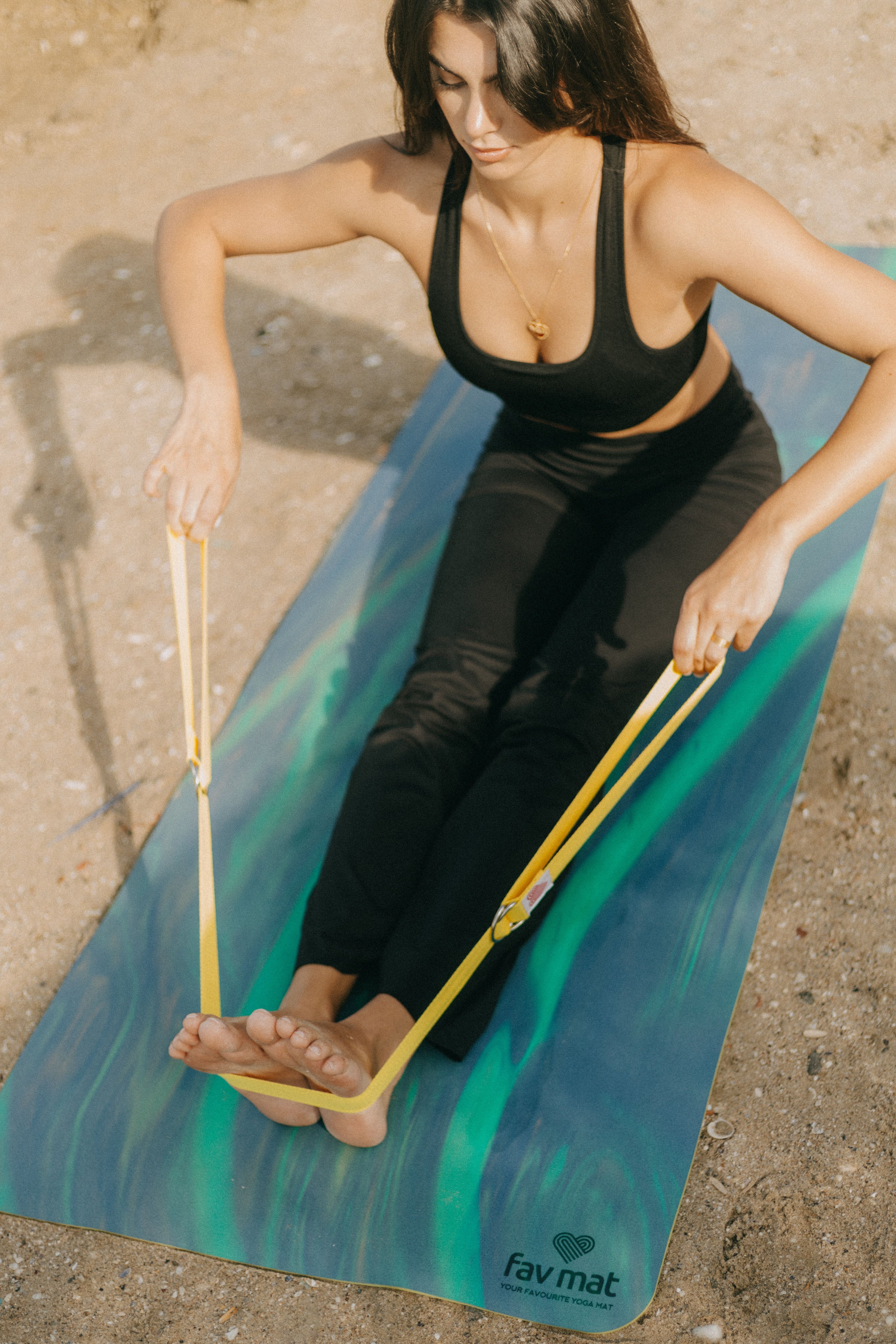 Yoga belt & Mat Carrying Strap (2 in 1) - Yellow