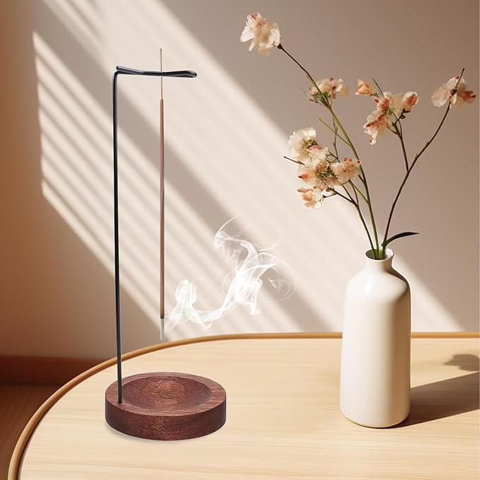 Wooden hanging Incense Holder with Ash Catcher