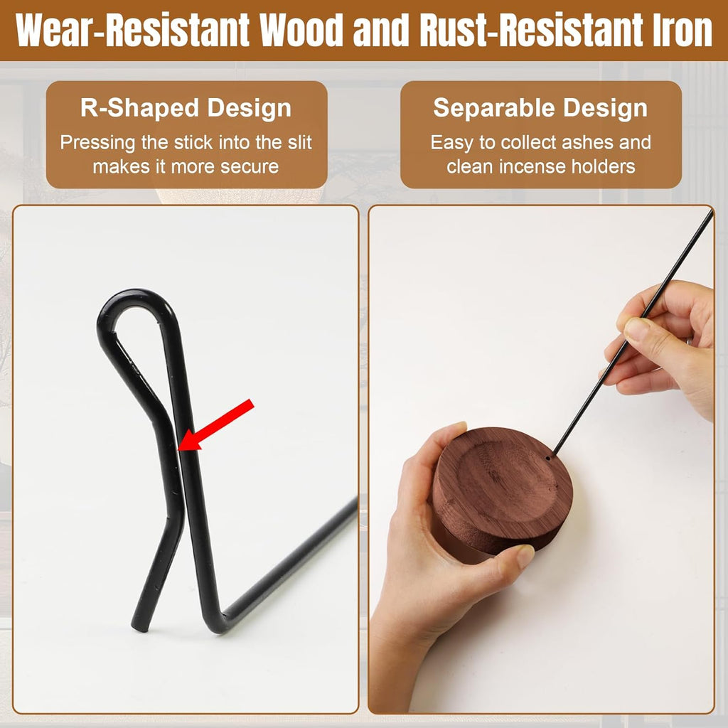 Wooden hanging Incense Holder with Ash Catcher